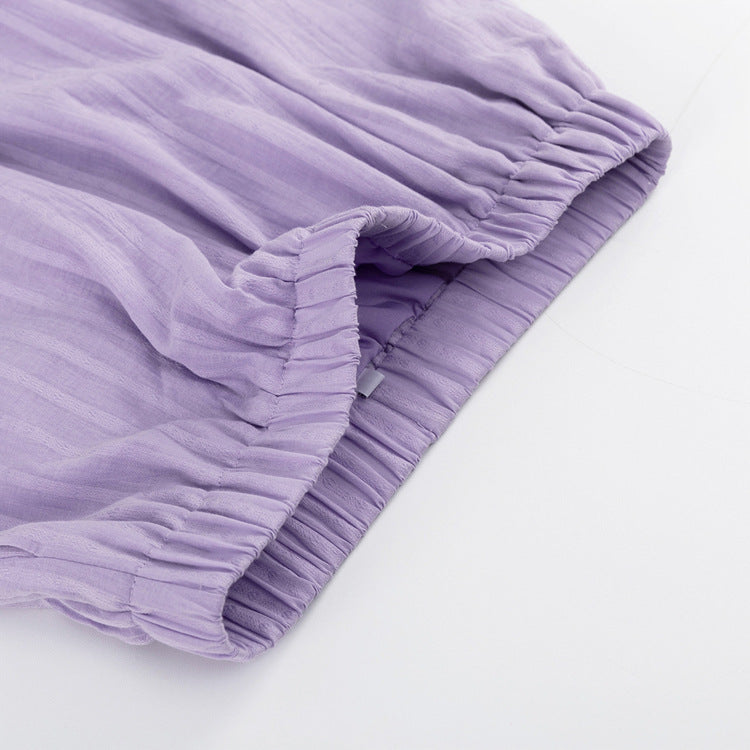 Violet | Conjunto Fresco de Camisa Abotonada y Shorts
