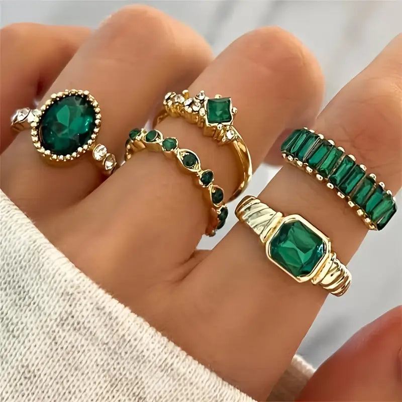 Set di anelli con smeraldi Zarina Exquisite | Oro