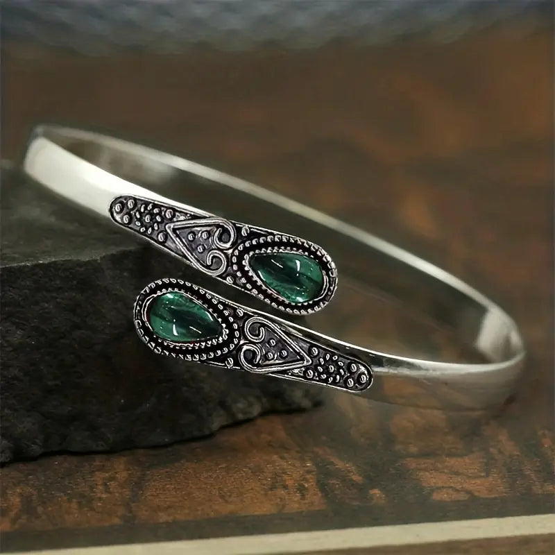 Brazalete Esmeralda Devereux | Oro blanco