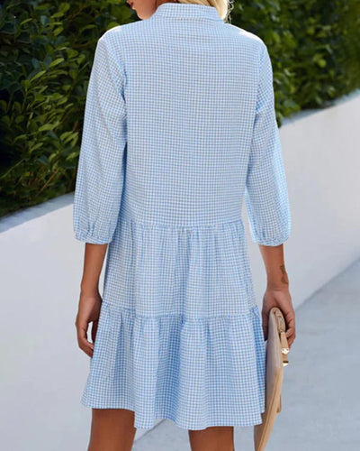 Hilda | Vestido Midi Azul Elegante de Mujer