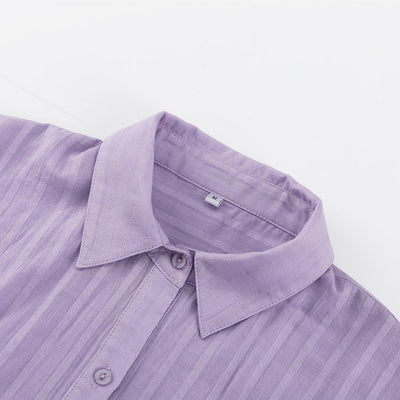 Violet | Conjunto Fresco de Camisa Abotonada y Shorts