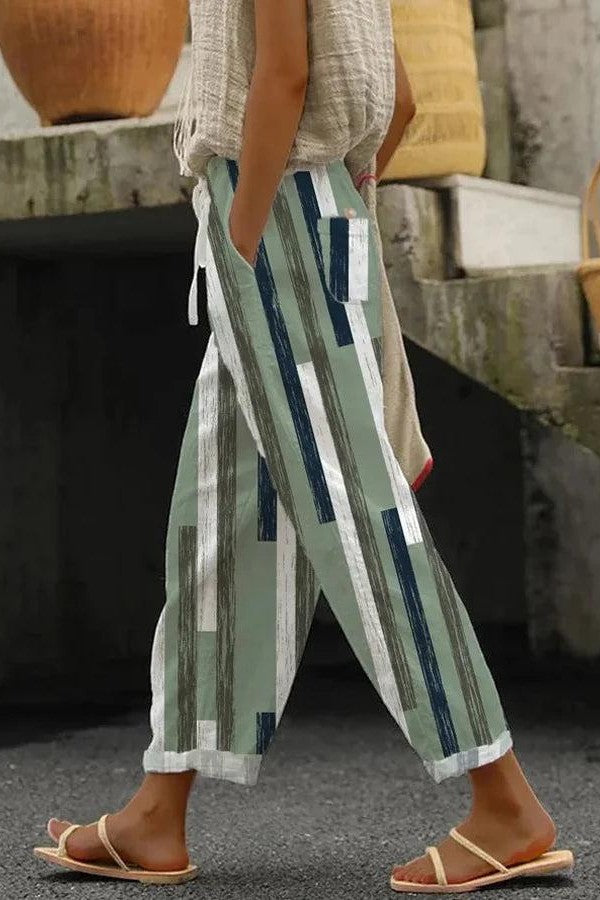 Sage | Pantalón Rayas Tierra