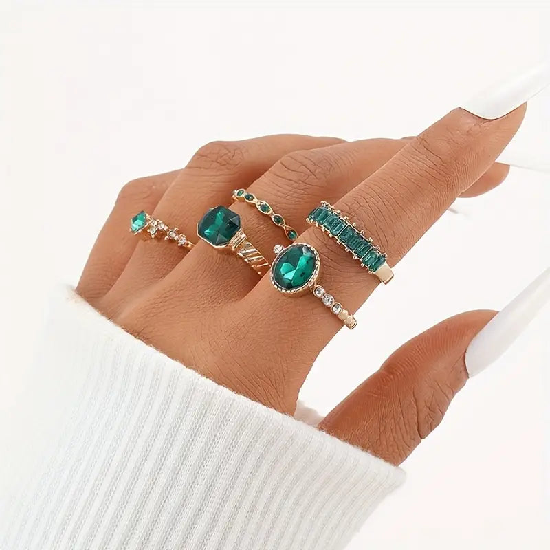 Set di anelli con smeraldi Zarina Exquisite | Oro