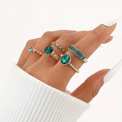Set di anelli con smeraldi Zarina Exquisite | Oro