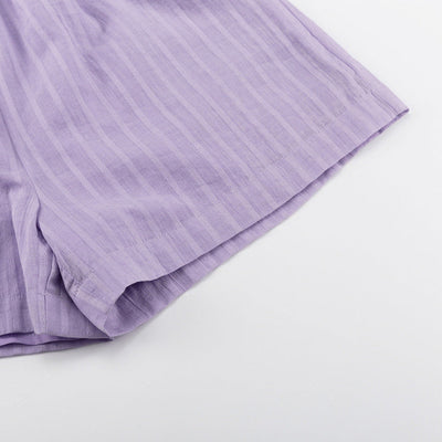 Violet | Conjunto Fresco de Camisa Abotonada y Shorts
