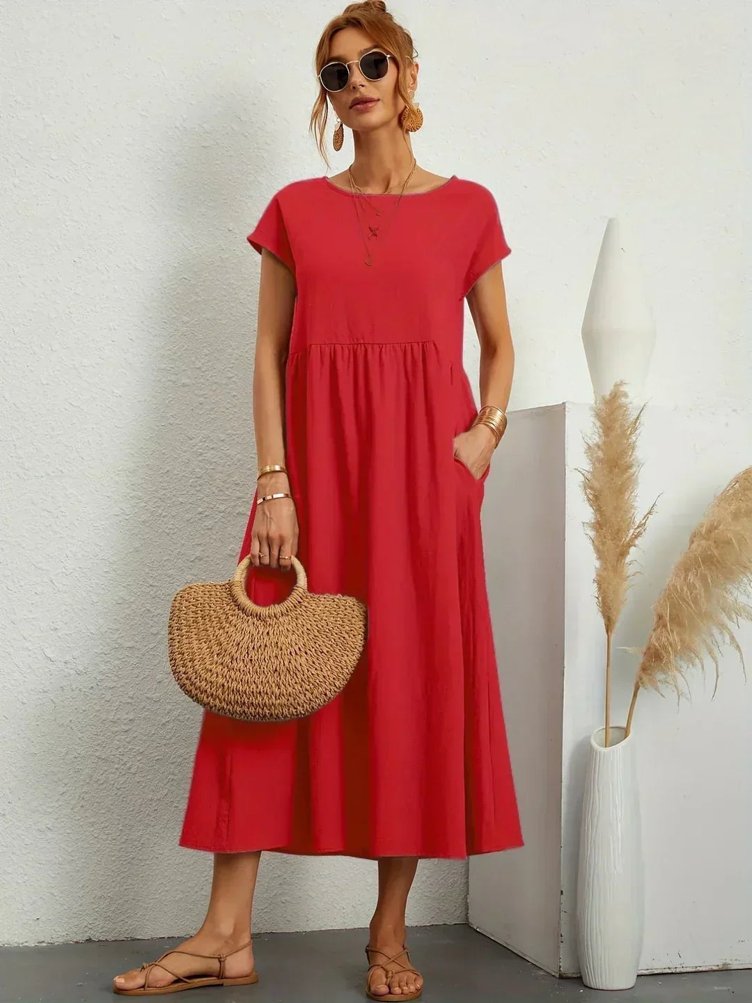 Sarina | Vestido Ligero de Algodón con Bolsillos