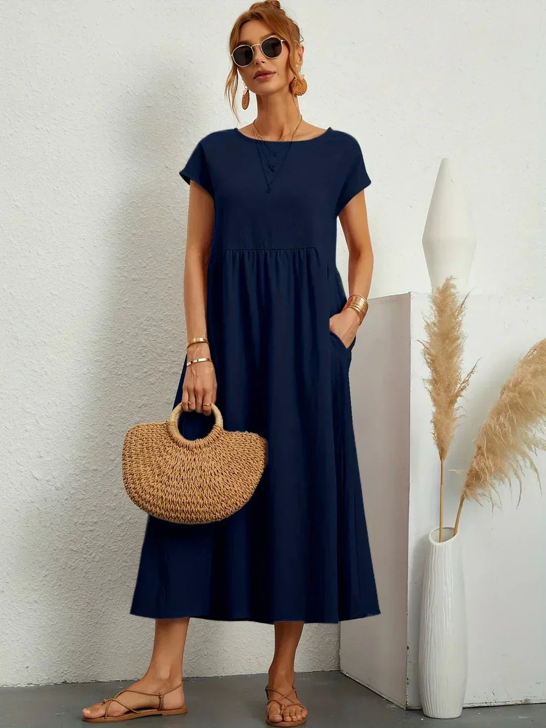 Sarina | Vestido Ligero de Algodón con Bolsillos