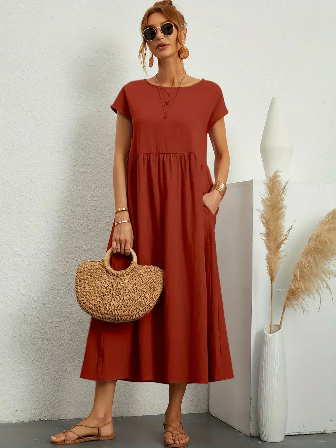 Sarina | Vestido Ligero de Algodón con Bolsillos