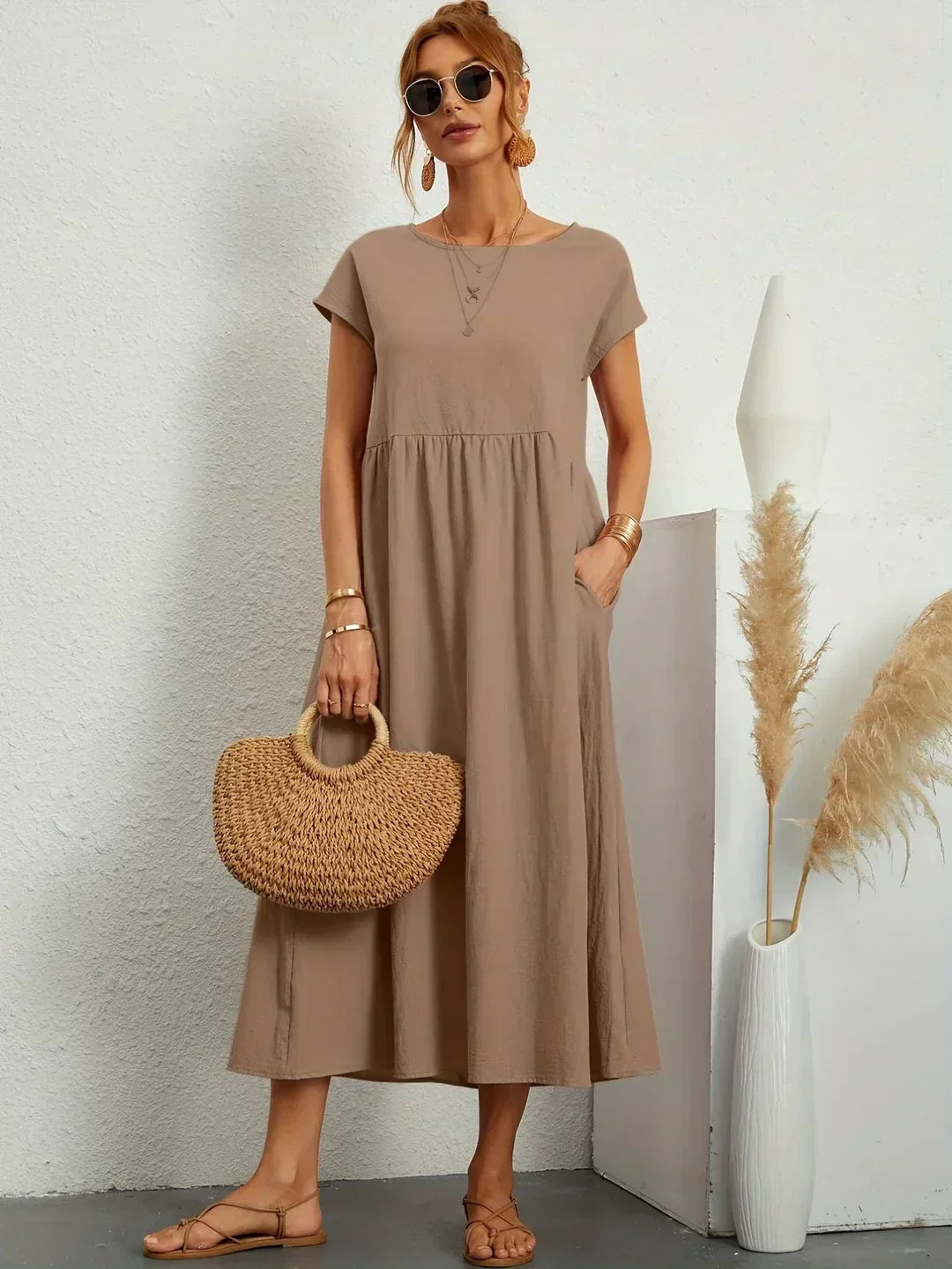 Sarina | Vestido Ligero de Algodón con Bolsillos