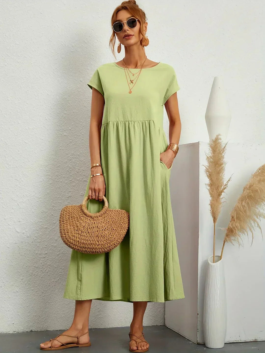 Sarina | Vestido Ligero de Algodón con Bolsillos