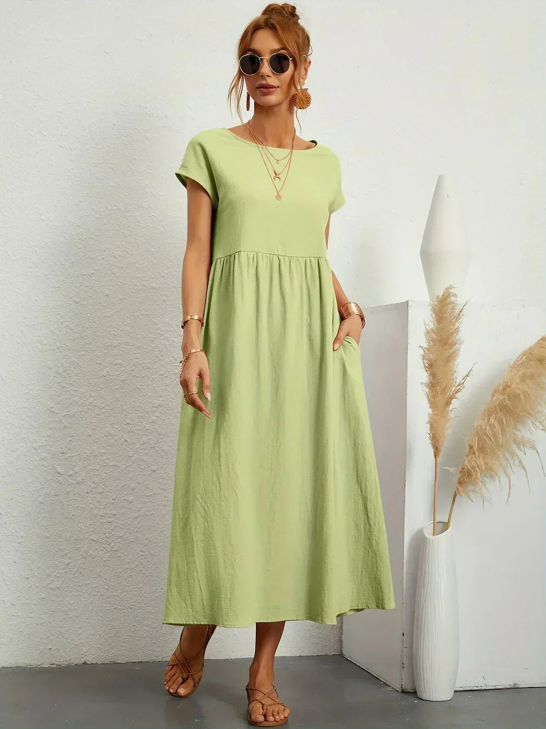 Sarina | Vestido Ligero de Algodón con Bolsillos