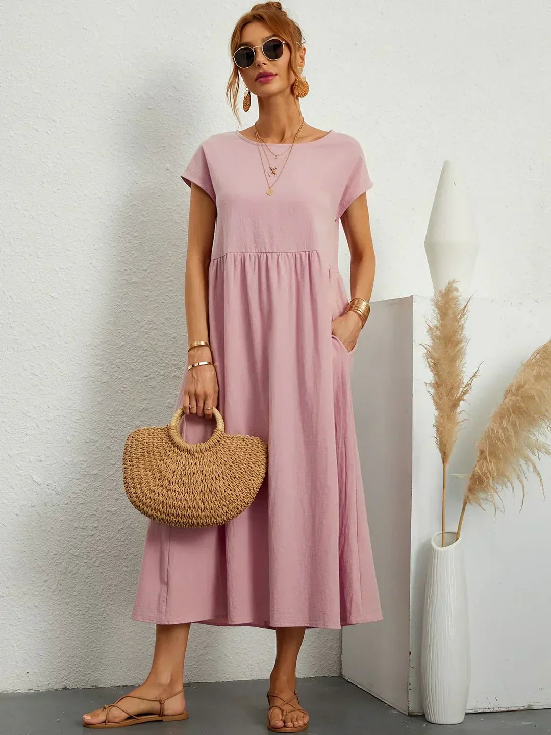 Sarina | Vestido Ligero de Algodón con Bolsillos