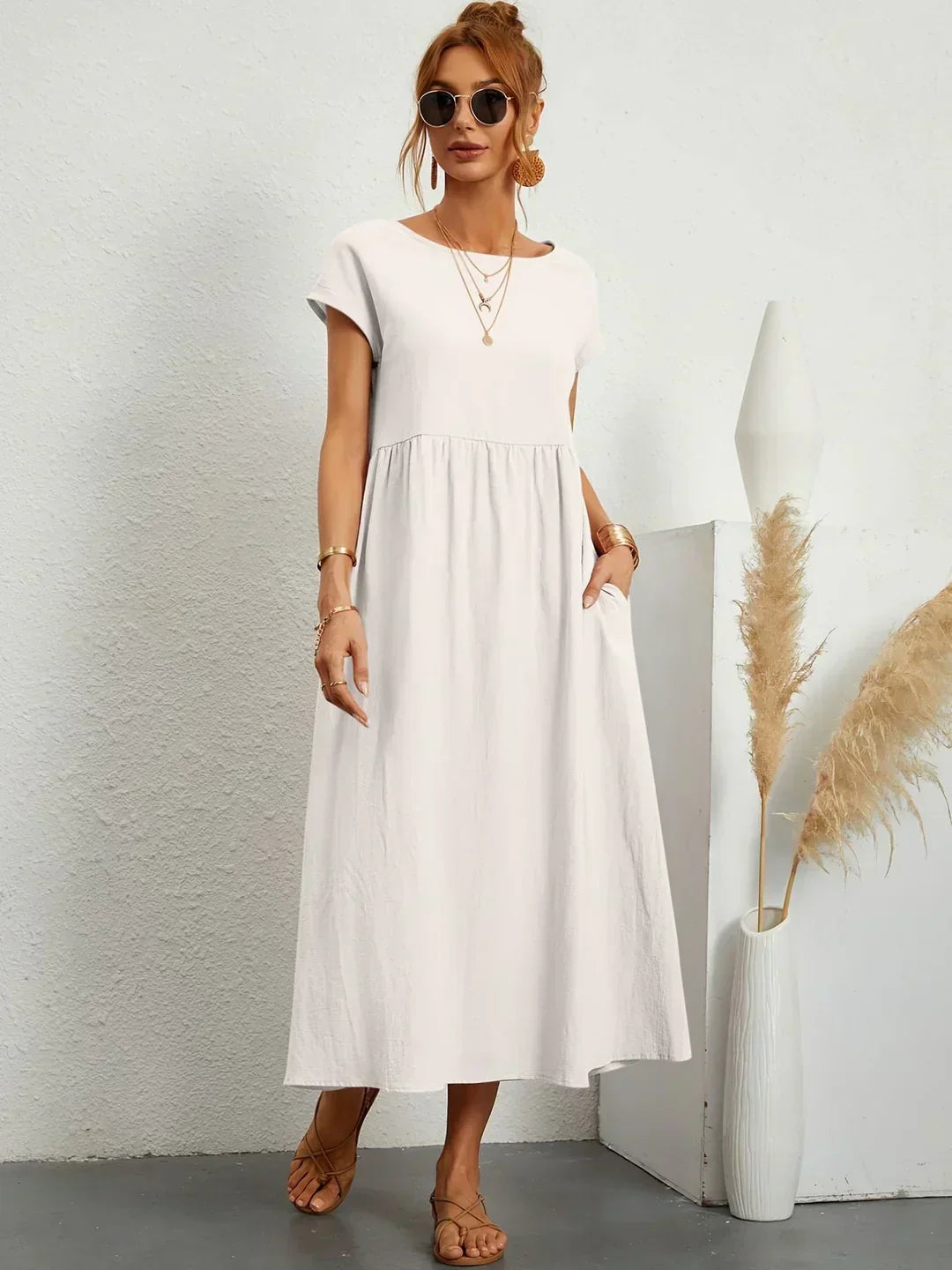 Sarina | Vestido Ligero de Algodón con Bolsillos