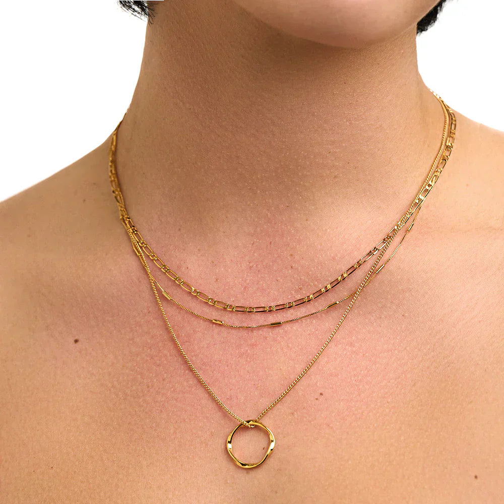 Collar de Tres Filas en Círculo Abierto