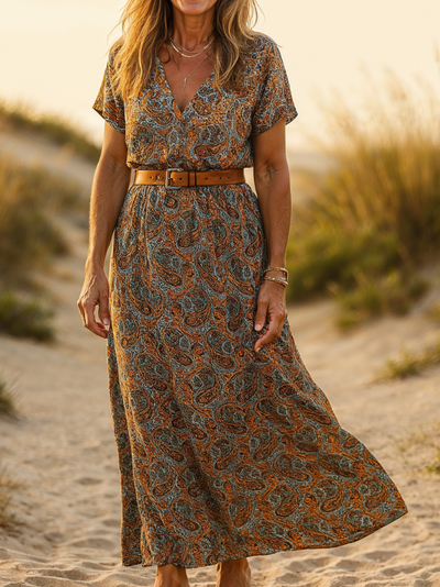 Abigail | Vestido Bohemio con Estampado Paisley