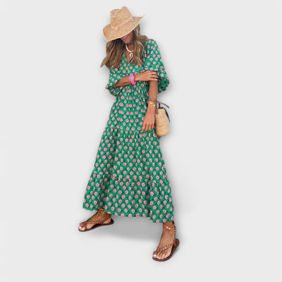 Elegante Vestido Maxí Geométrico