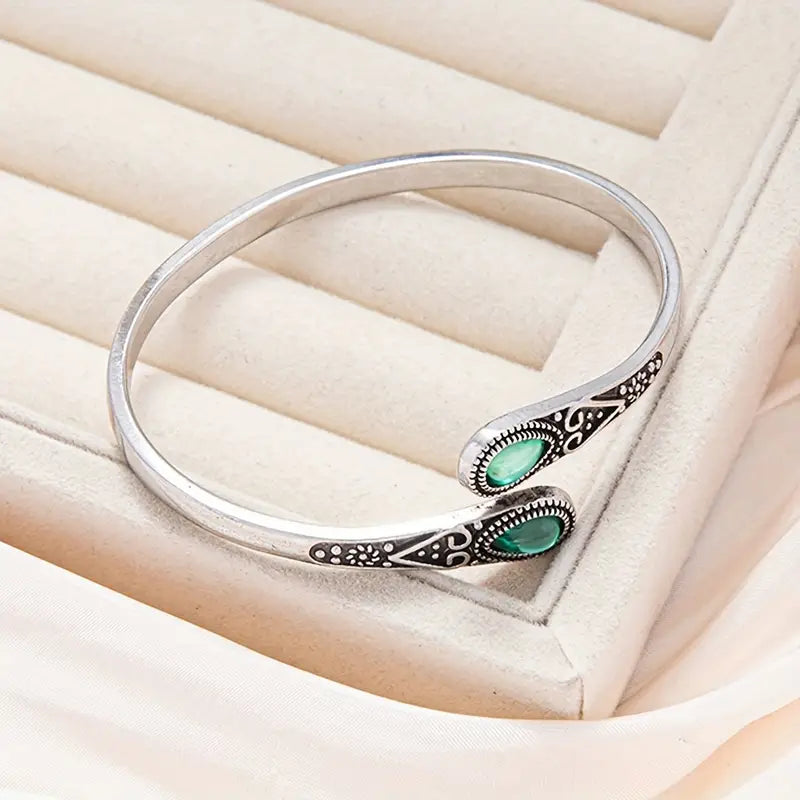 Brazalete Esmeralda Devereux | Oro blanco