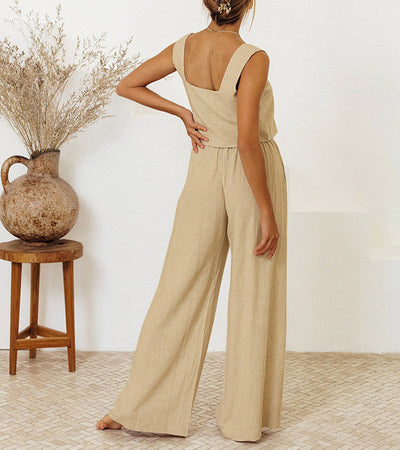 Mila | Conjunto Minimalista de Blusa y Pantalón Fluido