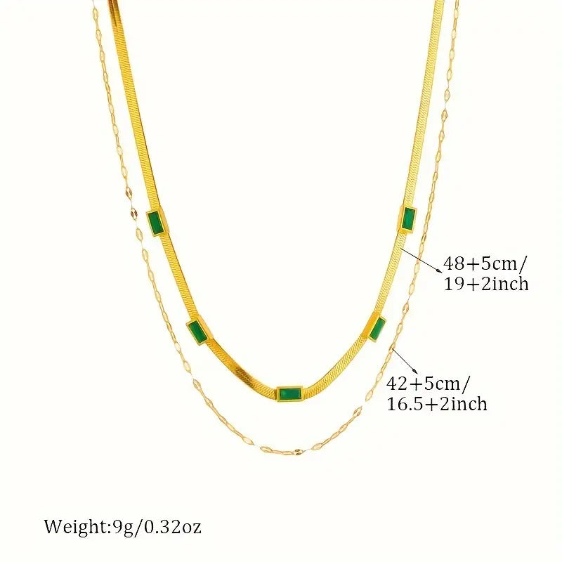 Collar Sorella Gem de doble vuelta estilo retro | Oro