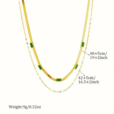 Collar Sorella Gem de doble vuelta estilo retro | Oro