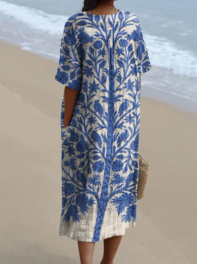 Clara | Vestido Botánico Azul